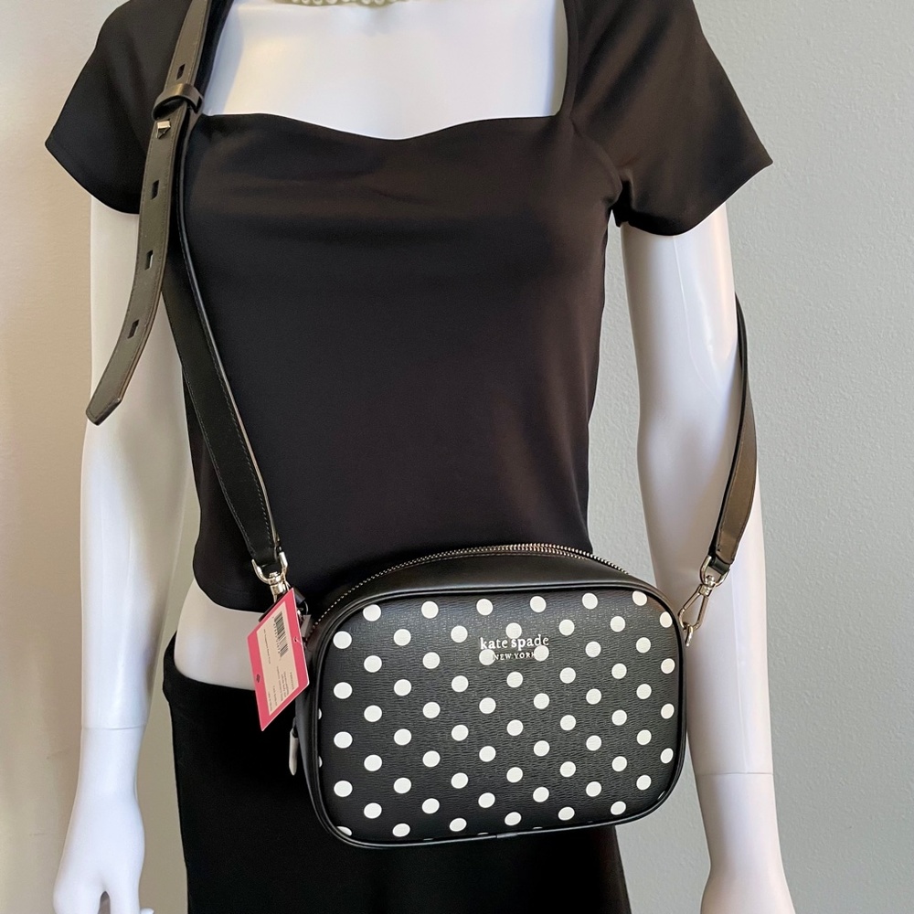 Kate Spade - NEW - Infinite Domino Dot Medium Camera Bag - Polkadot Purse